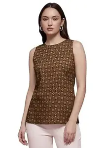Pinkmint Women’s Printed Sleeveless Top for Women & Girls | Pure Cambric Cotton Fabric | Regular Fit | Soft, Breathable| Ideal for Casual, Daily, Office & Summer Wear (Available in Plus Size)
