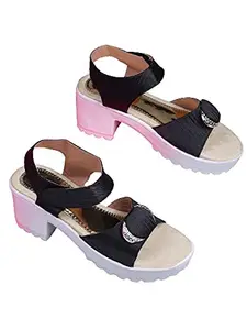 WalkTrendy Womens Synthetic Black Sandals With Heels - 6 UK (Wtwhs503_Black_39)