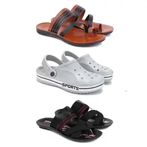 DRACKFOOT Men's Sandals | Lightweight Wear| Stylish & Easy to Wear For Men's GR-SAN-(3-COMBO)-3151-3067-3128-10