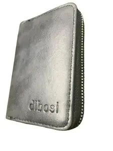 Leather Credit Debit Card Holder Wallet Money Zipper Coin Purse for Men & Women - (10.75 x 8 x 2.5 cm) Pack of 1 (8 x 4 x 2 Inches)