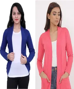 Comfy Women's Shrug ? Perfect for Office, Casual RG-Shrug-P-Royal-PKT-GAJARI-S