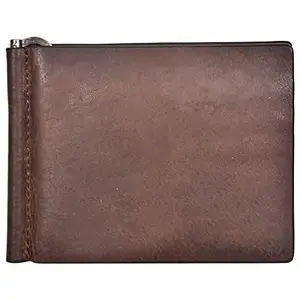 Leatherman Fashion LMN Genuine Leather Brown Black Size Medium for Unisex Money Clip 50336 (6 CC Card Slots)