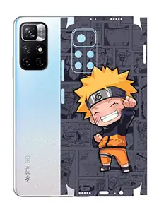 AtOdds - Redmi Note 11T Mobile Back Skin Rear Screen Guard Protector Film Wrap (Coverage - Back+Camera+Sides) (Naruto)