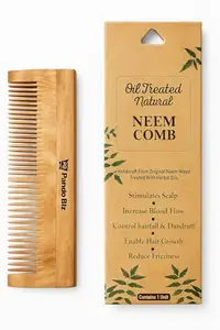 Premium Natural Wooden Hair Comb – Handmade Anti-Static Neem Wood Comb for Men & Women | Eco-Friendly, Gentle on Hair & Scalp, Prevents Hair Breakage & Frizz