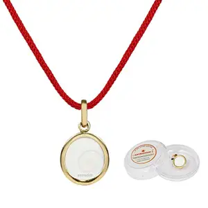 ASTRODIDI Natural Gomti Chakra/Gomati Gaumti Chakram Panchdhatu Pendant in Red Thread | Natural Astrological Chakram Stone | Unisex Design for Men, Women and Kids
