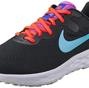 Nike Women W Revolution 6 Nn-Black Running Shoe/Baltic Blue-Bright Crimson-Dc3729-011-4.5Uk