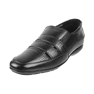 Metro Men's Black Leather Sandals 8-UK (42 EU) (18-1426)