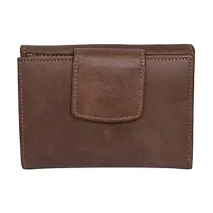 Leatherman Fashion LMN Girls Brown Genuine Leather Wallet (17 Card Slots)
