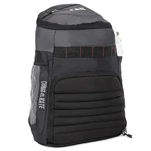Chris & Kate Polyester 35 LTR Grey & Black Spacious Comfort Casual Backpack|Laptop Bag|School Bag|College Bag