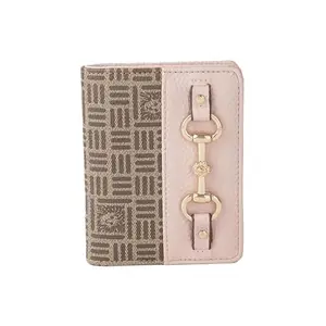 Anne Klein Faux Leather Button Closure Women's Card Holder (Pink, XL)