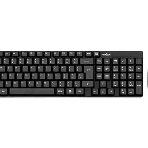Frontech Full-Size Keyboard and Mouse Combo with Optical 3 Button Mouse, USB Plug-and-Play, Compatible with Desktop, Laptop, Notebook - Black