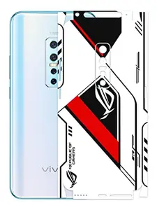 AtOdds - Vivo V17 Pro Mobile Back Skin Rear Screen Guard Protector Film Wrap (Coverage - Back+Camera+Sides) (Rog Red)