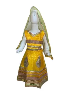 NATKHAT Dress - Radha Net Lehenga Fabric Janmashtami Mythological Character Costume