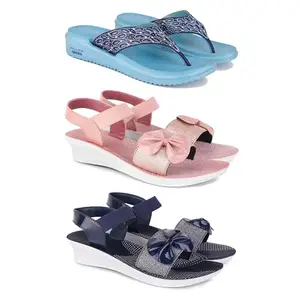 Women's Comfortable Sandal,Casual Lightweight Sandal for Everyday Wear | D_(COMBO-3)-1888-1968-1972-5-EURO-36