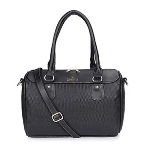 The Clownfish Urja Collection Vegan Leather 9.4 Litre Women's Handbag Shoulder Bag (Black)