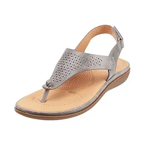 Metro Womens Synthetic Grey Sandals (Size (3 UK (36 EU))