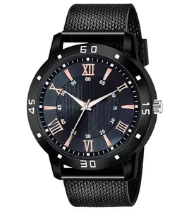 1389|Black Dial PU Strap Stylish Analog Watch for Men-AVIO/Black