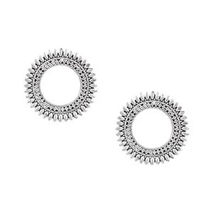 TAZS - TRENDY AMAZING ZEAL STORE Oxidized Silver Traditional Earrings for Women, Silver