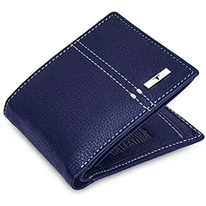 URBAN FOREST Liam Blue/White Leather Wallet for Men