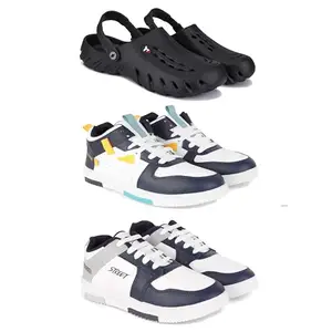 DRACKFOOT Men's Sports Shoes | Lightweight Stylish & Easy to Wear for Men'sGR-SPO-(3-Combo)-3144-1074-1075-7 Multicolor