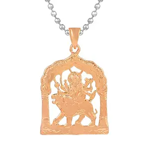 Memoir Pure Copper Sherawali Ma Durga Pendant Hindu temple jewellery (PCOM4446)