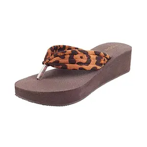 Mochi Women Tan Tiger Print Comfy Casual Fashion Slipper UK/4 EU/37 (32-1069)