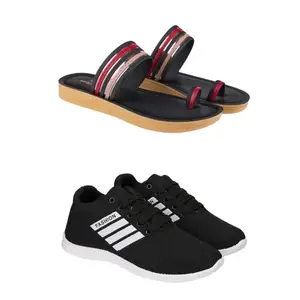 SPORTER Extra Soft Classic Casual wear with Flexibility Technology Heel Combo for Women's/Girl's(6144+1708)(8) Multicolor