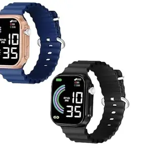 THMT Most Selling Multicolor Silicone Ultra Led Digital Watch Combo for Men & Women Digital Watch - for Boys & Girls ()