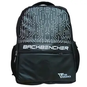 Backbencher Circuit Pattern Laptop Backpack, Large Capacity School College Office Bag with Multiple Compartments, Black