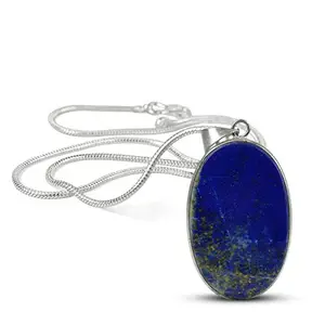 Reiki Crystal Products Aaa Lapis Lazuli Pendant Natural Crystal Blue Stone Pendant/Locket With Metal Chain Oval Shape Pendant