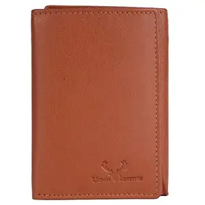 Urban Leather Men's Genuine Leather Leather Tri Fold RFID Blocking Wallet(Tan)