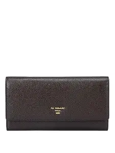 Da Milano Genuine Leather Brown Flap Over Womens Wallet (10127)