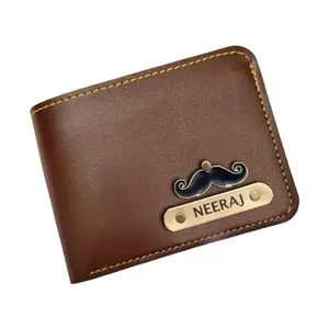 NAVYA ROYAL ART Leather Wallet for Men and Boys Personalized Wallet | Customise Gifts for Men | Customized Wallet with Name & Charm | Purse (Brown03)