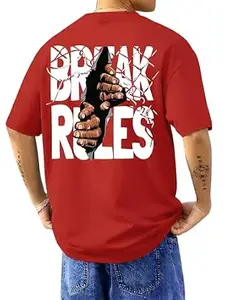ENCIGER Men's Oversized Cotton T-Shirt Pack | Drop Shoulder Graphic Printed Casual Streetwear Combo | Baggy Hip-Hop Tshirts
