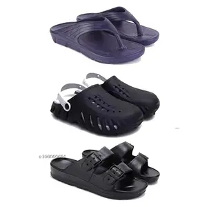 DRACKFOOT Men's Sandals | Lightweight Wear| Stylish & Easy to Wear For Men'S GR-SAN-(3-COMBO)-3153-3149-3115-9