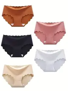 Dilency Sales ® Women's & Girl's Regular Wear Seamless Hipster Ice Silk No Show Stretch Panty (Sizes M to XL) (Pack-of-2)