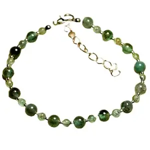 LKBEADS Apatite Bracelet with Silver Plated Clasp – 3-6mm Round Beads – Smooth Cut – 7 inch adjustable – Healing, Fashion, Gift, Spiritual, Yoga|LK_STACK_00605