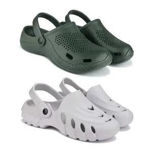 BERSACHE Lightweight Stylish Clog with Sole for Men-6068+6007 Multicolor