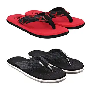 Birde Texos Premium Range of Slippers and Flip Flops For Men Combo Pack of 2 - TX-11-RED-ES-01 BLACK_8