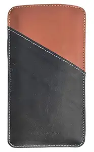 Chalk Factory Genuine Leather Mobile Case with Card Slot for Nokia C110 Mobile Phone : Black