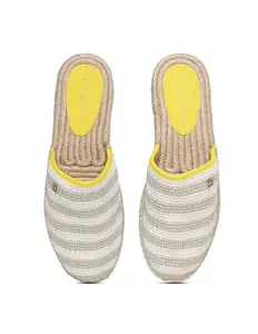 Tommy Hilfiger Khaki Polyester Stripes Women Espadrilles (F23HWFW144) Size-38