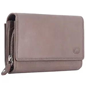 Delfin Genuine Leather | Multi Compartment Ladies Wallet (Beige)