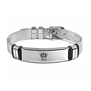 The Men Gift Mens Fashion King Crown Stylish Latest Fashion Stainless Steel Mesh Hand Bracelet For Boys Buckle Clasp For Men Wrist Band ShivBLRBr2025394