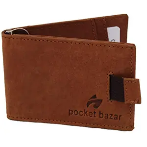 Pocket Bazar Men's Leather Casual Regular Purse Wallet (Brown)