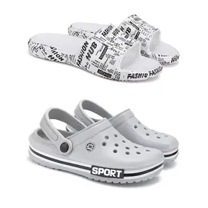 Men's Rover Lightweight Comfortable| Slides|Clogs| Sandals with Adjustable Back Strap for Men 3104-3016 Off White-8686