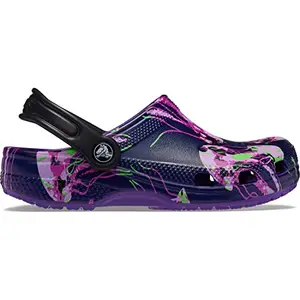 Crocs Classic Neon Purple/Multi Clog-(208456-573)-10 Kids UK (C10)