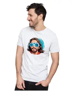 Men's & Women's Regular Fit T-Shirt Just Be Happy - Smile 100% Cotton Unise T-Shirt White;|White,XL(GOOSHR10-White XL Men Round)