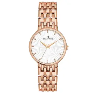 Franktime Amber Gleam Series White Dial Analog Watch for Women
