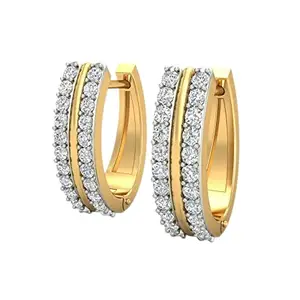 Tishya Jewellers 0.70ct Round Cut VVS1 D Diamond 14k Yellow Gold Over Earring Bali Stud For Women S925