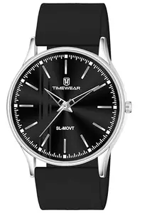 TIMEWEAR Analog Black Dial, Black Silicone Strap Watch for Men